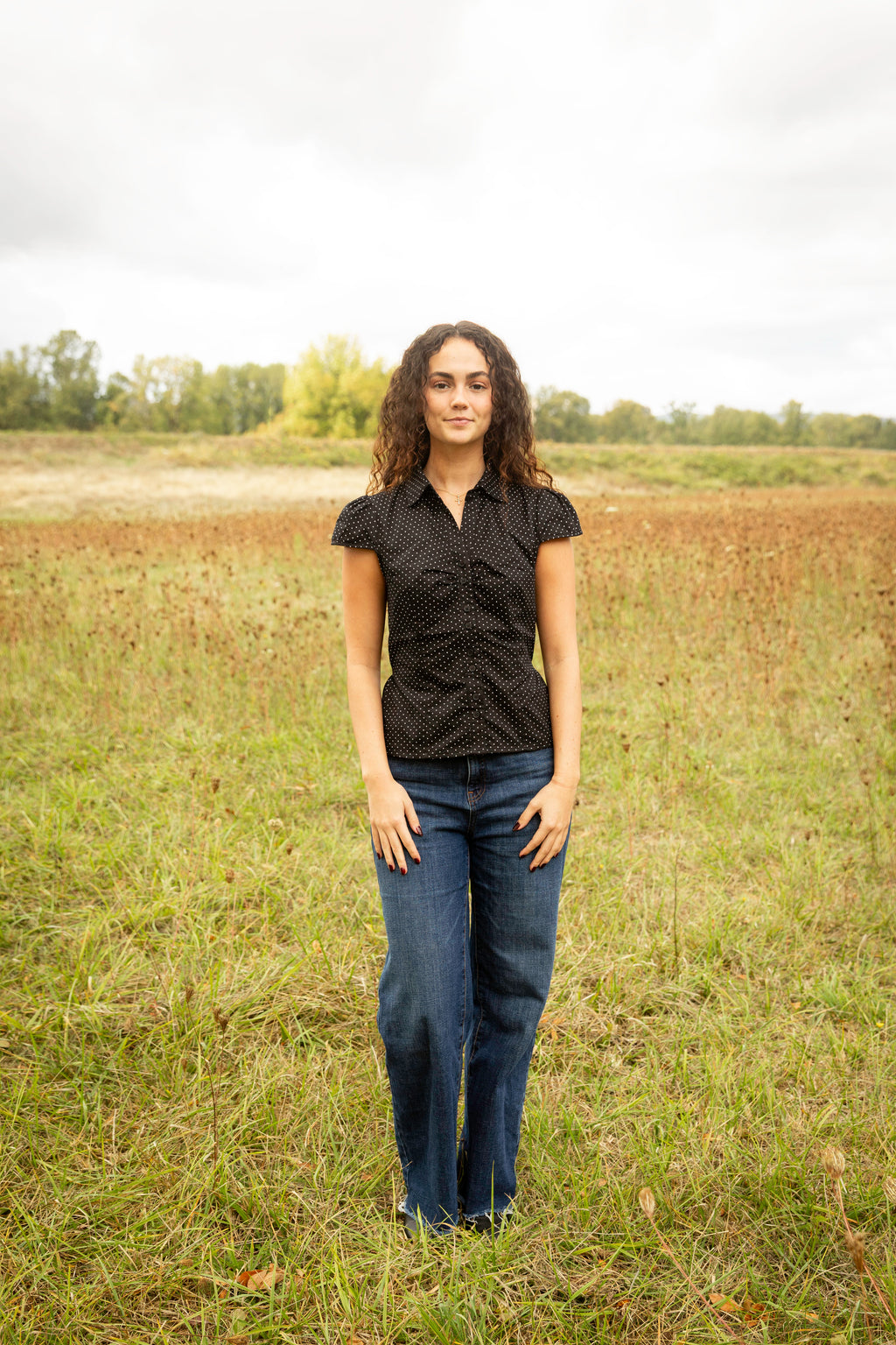 Polka Dot Blouse // Black