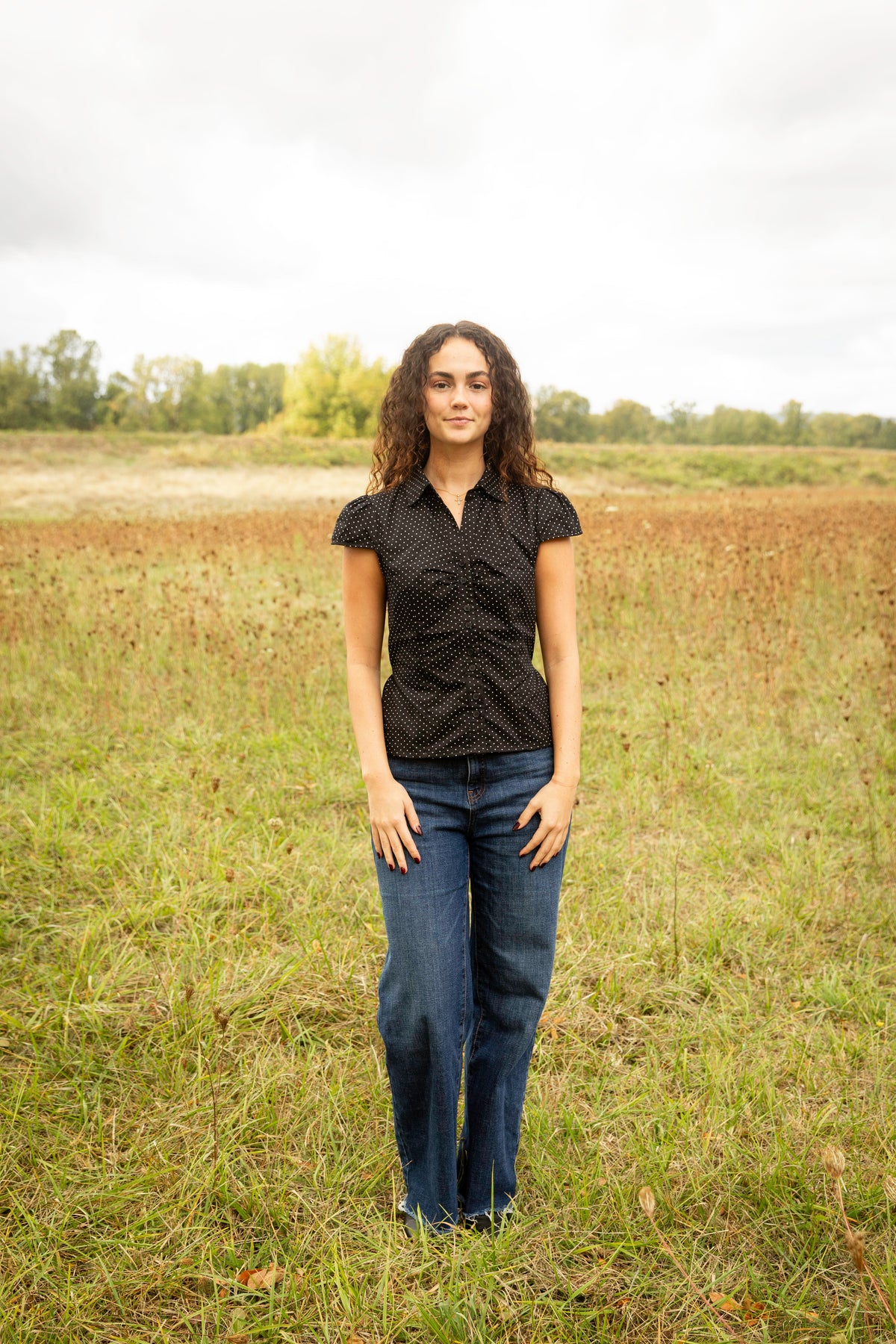 Polka Dot Blouse // Black