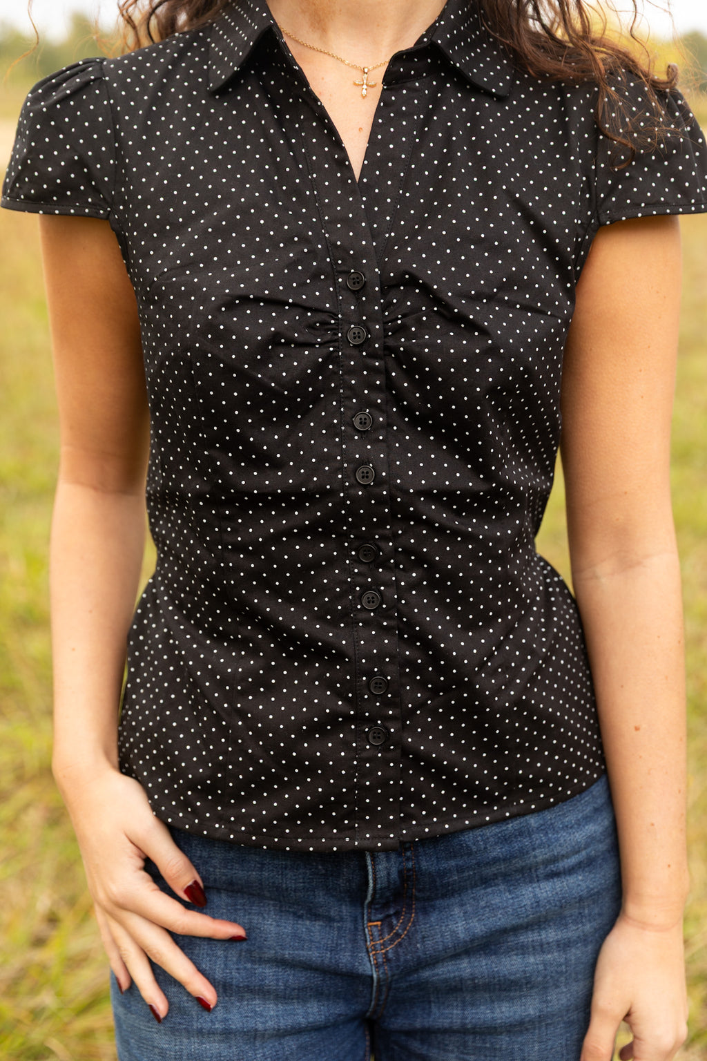 Polka Dot Blouse // Black