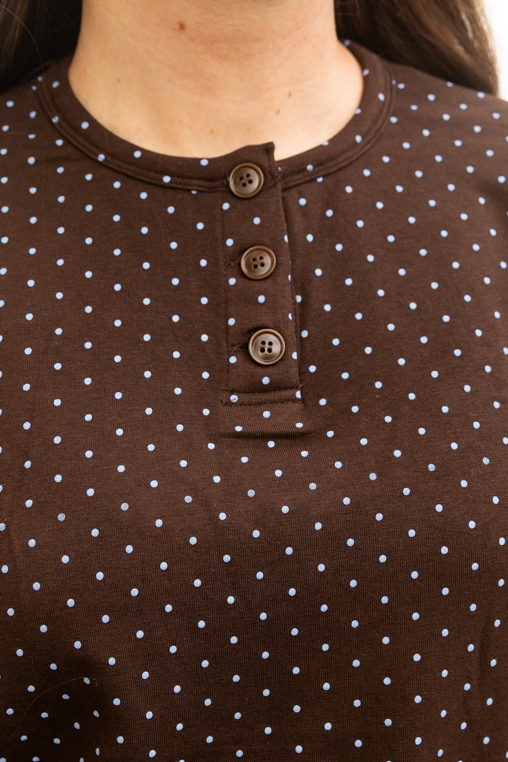 Polka Dot Sweatshirt // Brown