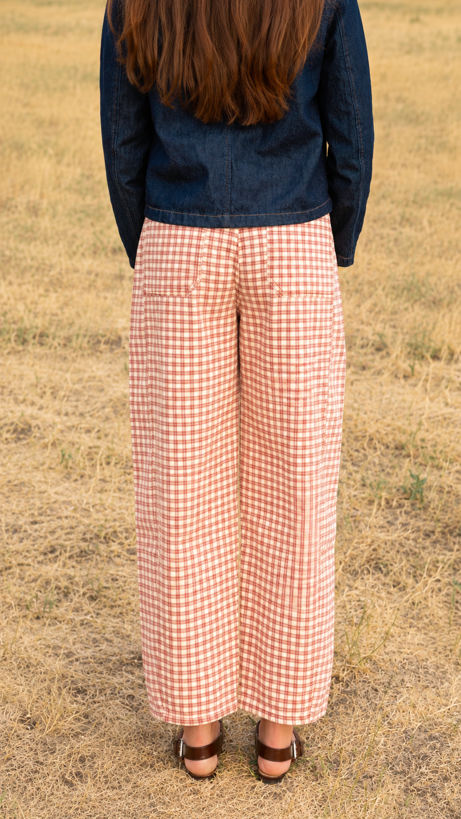Mini Checkered Barrel Pants // Rosewood
